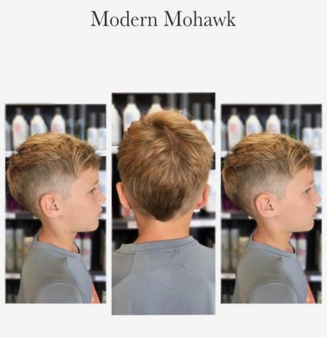 Cool Mullet Hairstyles Boys, Clean Mullet Haircuts, Boys Euro Hawk Haircut, Tapered Fade Boys, Mullet Hairstyle Kids Boy, Faux Mohawk Boys, Boys Haircut Trendy Mullet, Boy Hair Designs Kids, Euro Hawk Haircut Boys