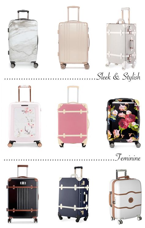 It’s probably no surprise that I’m always on the lookout for cute luggage! I often hear recommendations to invest in a nice suitcase to last a lifetime, but I think it makes more sense to buy a modestly priced, yet still quality, carry-on instead. Whether you’re checking your bag or using the overhead bin, your luggage will take a few ... Trolly Bag Travel, Suitcases For Travel, Teen Luggage, Pretty Luggage, Unique Luggage, Carryon Luggage, Best Travel Bags, Travel Luggage Suitcases, Cute Suitcases