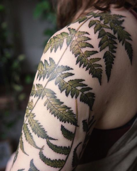 Green Tattoos, Fern Tattoo, Witch Tattoo, 4 Tattoo, Vine Tattoos, Plant Tattoo, Botanical Tattoo, 1 Tattoo, Nature Tattoos