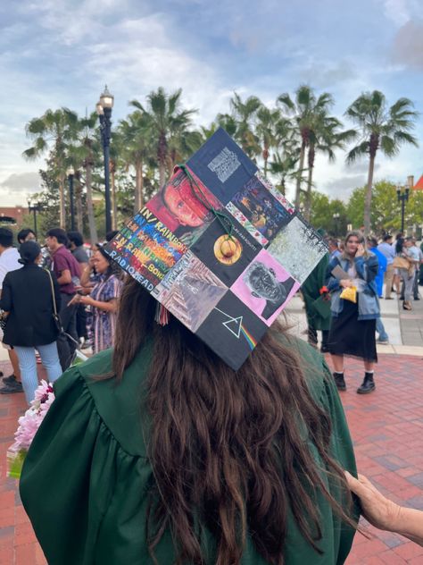 Motley Crue Graduation Cap, Grad Cap Ideas Album Covers, Rock Music Graduation Cap, Weezer Graduation Cap, Artistic Graduation Cap, Pink Floyd Graduation Cap, Graduation Cap Album Cover, The Smiths Graduation Cap, Radiohead Graduation Cap