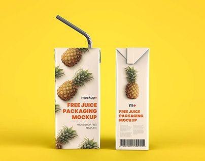 Juice Mockup, Branding Mockups Free, Juice Carton, Carton Packaging, Juice Branding, Juice Packaging, Jar Packaging, Juice Box, Mockup Photoshop