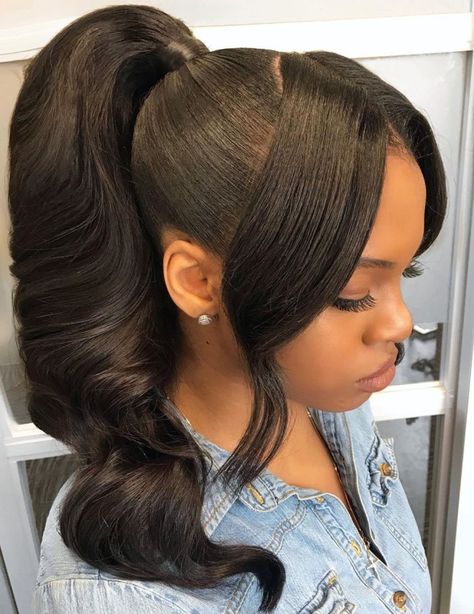 Weave Ponytail Hairstyles, Sleek Ponytail Hairstyles, Black Ponytail Hairstyles, A Ponytail, Perfect Thanksgiving, A Pony, Hair Ponytail Styles, Penteado Cabelo Curto, Sleek Ponytail