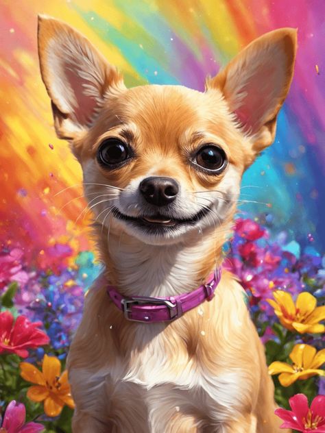 Dog Drawing Chihuahua, Chihuahua Watercolor Painting, Cartoon Dog Chihuahua, Good Morning Dog, Cute Pictures To Draw, Hilarious Dogs, Dog Portraits Painting Chihuahua, Adopting A Dog, Chihuahua Oil Painting