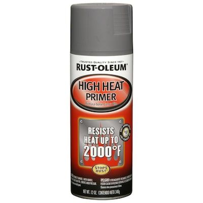 Rust-Oleum Flat Gray High Heat Spray Primer (NET WT. 12-oz) in the Spray Paint department at Lowes.com High Heat Spray Paint, Automotive Spray Paint, High Heat Paint, Heat Spray, Green Spray Paint, Primer Spray, Mineral Spirits, Rust Oleum, Automotive Paint