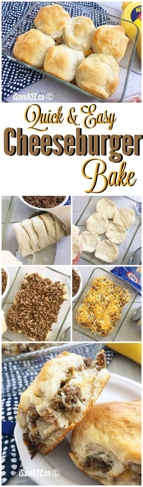 Quick and Easy Cheeseburger Bake Casserole Recipe WINNER WINNER, Easy Cheeseburger Bake DINNER!!! Cheeseburger Bake, Bake Dinner, Weight Watcher Desserts, Fingerfood Party, Baked Dinner, Low Carb Dessert, Cheese Burger, Baked Casserole, Hamburger Meat