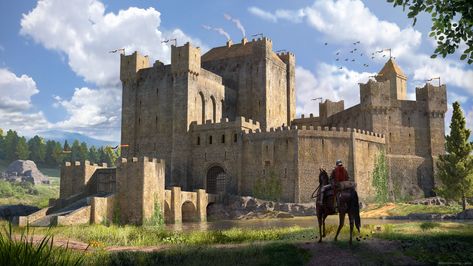 Asoiaf Castles, Medieval Castle Layout, Fortress Concept Art, Photo Bashing, Castle Layout, Build Inspiration, Medieval Architecture, Medieval Fortress, Targaryen Art