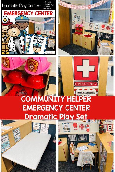 Are you looking for a dramatic play center that is perfect for learning about the helpers in our community? This Community Helpers Dramatic Play set is just what you need to make your preschool and pre-k dramatic play center come to life! This set is full of Community Helper dramatic play printables, including numbers and environmental print to make your dramatic play center a place of fun and learning! Community Helpers Role Play Ideas, Community Helpers Dramatic Play Center, Community Helper Centers Preschool, Community Helpers Dramatic Play, Community Helpers Centers, Community Helper Dramatic Play, Play Printables, Dramatic Play Themes, Dramatic Play Center