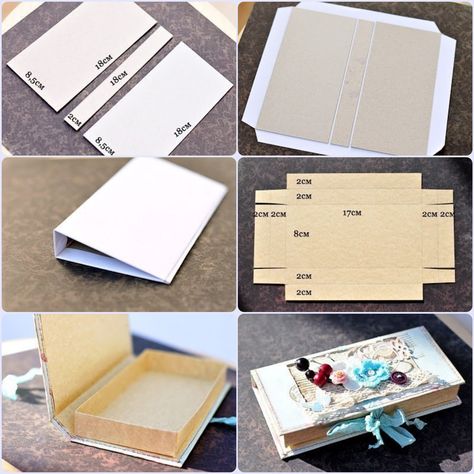 Book Binding Diy, Gift Box Template, Diy Gift Box, Diy Cardboard, Paper Crafts Diy Tutorials, Diy Book, Box Template, Cardboard Crafts, Diy Box