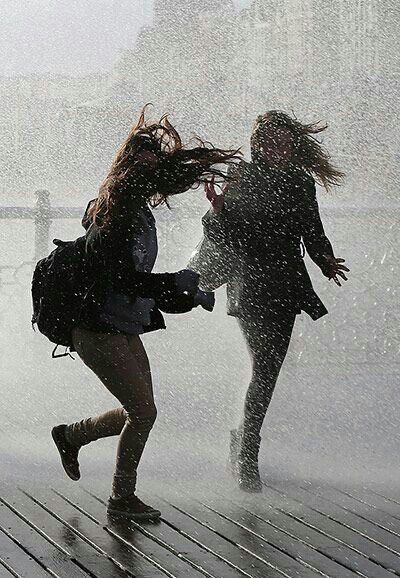 In The Rain, The Rain, Umbrella, Dancing, The World, Water