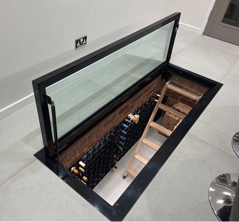 In Floor Wine Cellar, Wine Room Under Stairs, Floor Wine Cellar, Door In Kitchen, Modern Wine Storage, Walking On Glass, Wine Cellar Basement, Glass Wine Cellar, Basement Doors