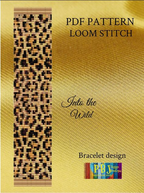 Into the Wild Loom Pattern Leopard Pattern Bead Loom | Etsy New Zealand Wayuu Bags Pattern, Bead Loom Kits, Square Stitch, Loom Jewelry, Seed Bead Pattern, Bead Loom Pattern, Beading Crafts, Loom Bracelet, Loom Pattern