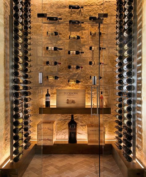 Nothing says elegance like a well crafted wine cellar, where design meets practical functionality to showcase and preserve wine collections in style. @bootranchtx Builder: @centurioncustomhomes Architect: @designvisionsfb • • • #TexasInteriorDesign #LuxuryLiving #HillCountryLiving #WineCellar #WineGoals #DonnaFiggDesign Home Cellar, Latest Design Trends, Wine Collection, A Well, Wine Cellar, Country Living, Luxury Living, Custom Homes, Fig