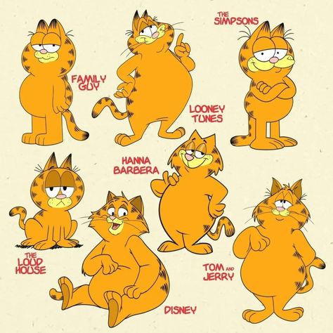 Fat Orange Cat, Garfield Pictures, Garfield Images, Garfield Cat, Ugly Cat, Garfield Comics, Garfield And Odie, Different Art Styles, Cartoon Crossovers