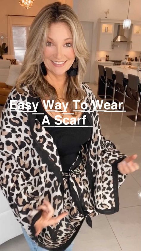 Large Rectangular Scarf Tying, How To Wear A Big Scarf, Large Scarf Tying Ideas, Large Scarf Tying, Elegant Shrug, Square Scarf Tying, Ashley Park, Big Scarf, Ways To Wear A Scarf