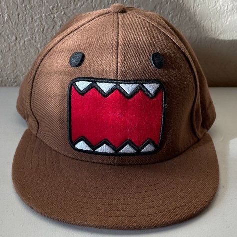 Domo Kun Clothes, Domo Kun Hat, Pj Fits, Domo Hat, Domo Kun, Silly Clothes, Kids Baseball Caps, Funky Hats, 2000s Streetwear