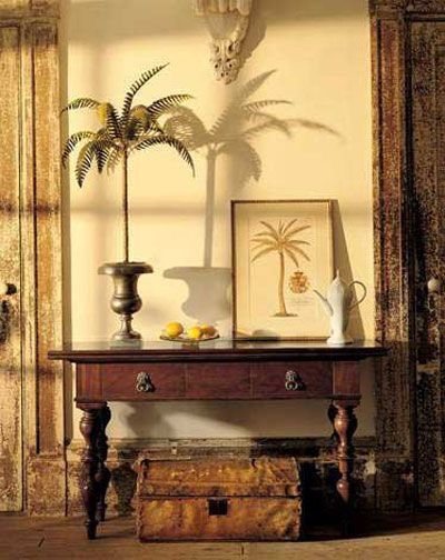 entryway British Colonial Console Table, Safari Colonial Style, Tropical British Colonial Interiors, British West Indies Decor, British Colonial Interiors, West Indies Decor, Tropical British Colonial, British West Indies Style, Colonial Style Interior