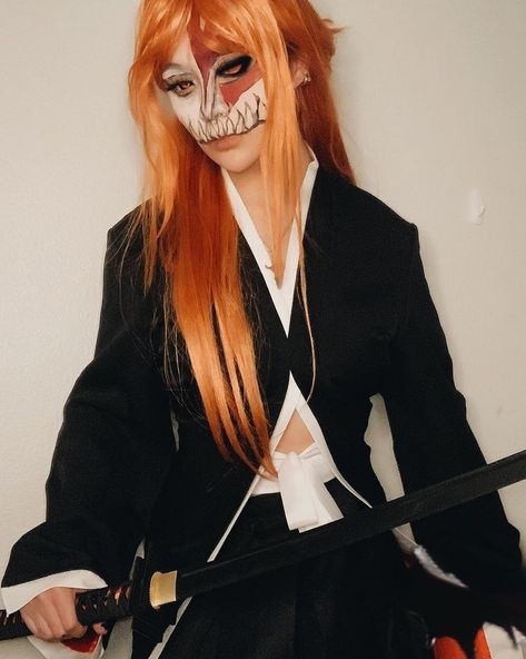 Bleach Cosplay Female, Red Hair No Bleach, Ichigo Kurosaki Cosplay, Ichigo Cosplay, Gender Bend Cosplay, Bleach Cosplay, Cosplay Idea, Bleach Ichigo, Ichigo Kurosaki