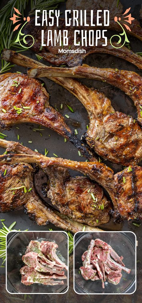 These fall-off-the-bone lamb chops, seasoned with rosemary, are tender, flavorful, and easy to make on a sizzling hot grill. Lamb Chops On Grill, Grilling Lamb Chops, Lamp Chops Recipe Grilled, Lamb Chop Recipes Grilled, Grilled Lamb Chops Marinade, Marinade For Lamb Chops, Lamp Chops Recipe, Lamb Chops Oven, Bbq Lamb Chops