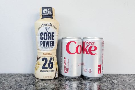 I Tried the Viral Protein Diet Coke, and I Have Thoughts Dirty Diet Coke, Protien Drinks, Vanilla Protein Shake, Coke Gifts, Low Cal Snacks, Diet Dr Pepper, Restaurant Trends, Coke Drink, Vanilla Protein Shakes