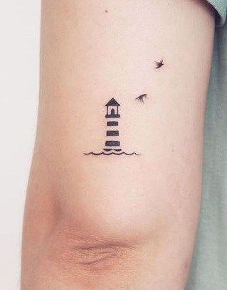 Boat And Lighthouse Tattoo Matching, Lighthouse Tattoo Simple, Maine Tattoo Ideas Simple, Simple Lighthouse Tattoo, Minimalist Lighthouse Tattoo, Small Lighthouse Tattoo, Maine Tattoo Ideas, Lighthouse Tattoo Ideas, Tattoo Lighthouse