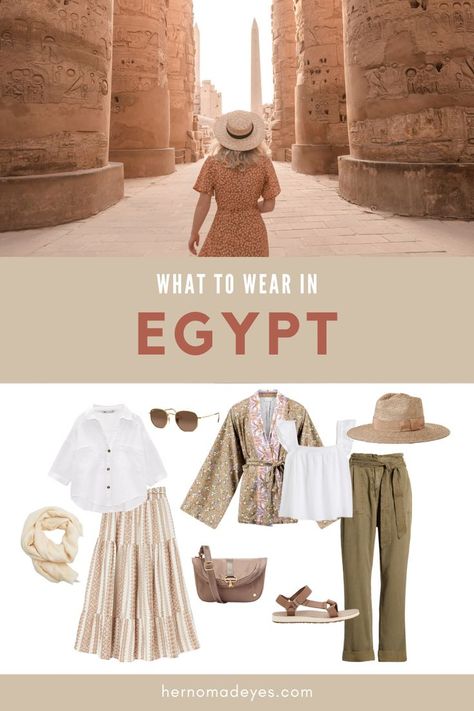 Desert Outfits Women Travel, Nile Cruise Outfit, Egypt Outfit Inspiration, Dressing For Egypt, What To Wear In Egypt In November, What To Wear To Egypt In Winter, What To Wear In Cairo Egypt, Egypt Capsule Wardrobe, Outfits To Wear In Egypt