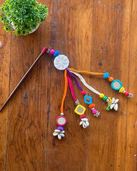 New Launch ✨ Hair Accessories for Navratri ❤️✨🫶🏻 Shop via link in bio ❤️ Navratri Ornaments Handmade, Navratri Ideas, Bun Stick, Creative Ornaments, Western Jewellery, Digital Fashion Illustration, Kutch Work Designs, Kutch Work, Stick Crafts