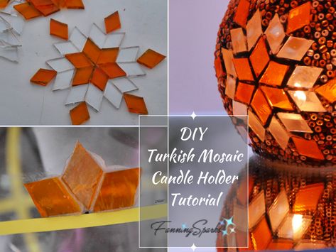 DIY Turkish Mosaic Candle Holder Tutorial pin.   @FanningSparks DIY Turkish Mosaic Candle Holder Tutorial – FanningSparks Turkish Lamps Diy, Turkish Lanterns Diy, Diy Turkish Lamp, Diy Mosaic Lamp, Mosaic Candle Holders Diy, Turkish Mosaic Lamp Diy, Turkish Lanterns, Candle Holder Diy, Turkish Mosaic Lamp Patterns