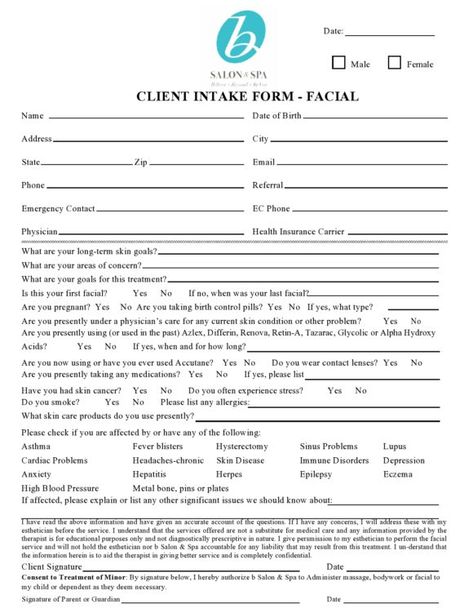 Esthetician Facial Consent Form, Esthetician Client Forms, Esthetician Forms Free, Esthetics Consent Form, Esthetician Intake Form, Esthetician Consent Forms, Facial Consent Form, Facial Consultation Form, Skin Analysis Forms