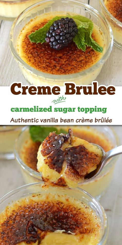 Creme Brulee Recipe Vanilla Bean, Vanilla Bean Creme Brulee, Brulee Desserts, Baklava Recipes, Creme Brulee Recipe Easy, Vanilla Bean Recipes, Crème Brûlée Recipe, Creme Brulee Desserts, Most Popular Dessert Recipes