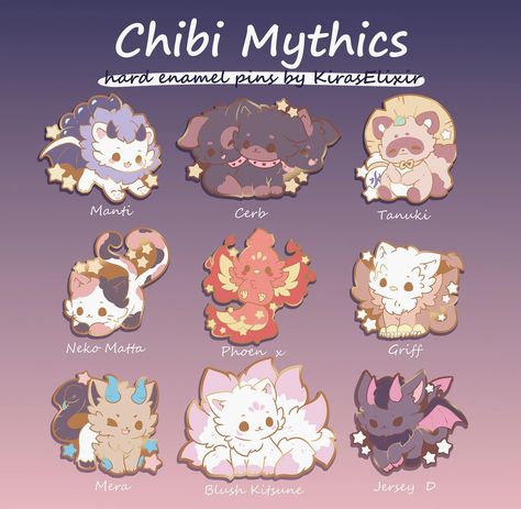 ★✧ 𝗞𝗶𝗿𝗮 ✧★ | ⭐️ Chibi Mythics Kickstarter coming December 9 at 10am(EST) I’m so excited for this revamp collection, and also introducing some new… | Instagram Chibi Mythical Creatures, My Art Style, Cute Fantasy Creatures, Cute Animal Drawings Kawaii, Super Cute Animals, Cute Doodles Drawings, Fantasy Creatures Art, Cute Dragons, Cute Doodle Art