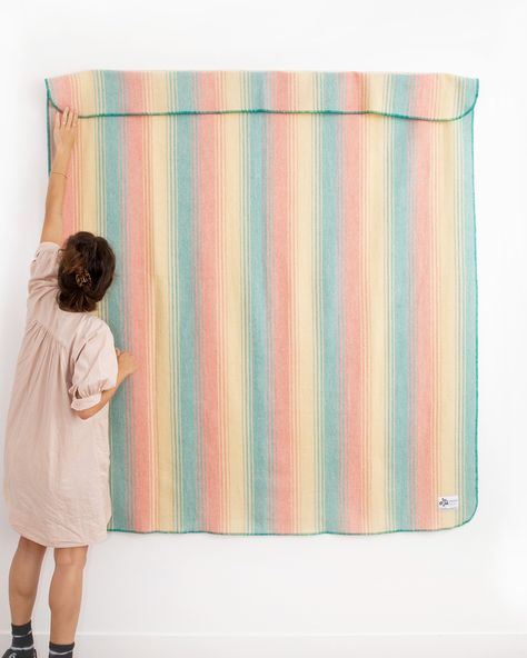 How to hang a blanket on the wall Blankets Hanging On Wall, Blanket Wall Hanging Ideas, How To Hang A Blanket On The Wall, Hanging Blankets On Wall, Goodbye Message, Blanket On Wall, Stationary Store, Room Vibes, Carpet Squares