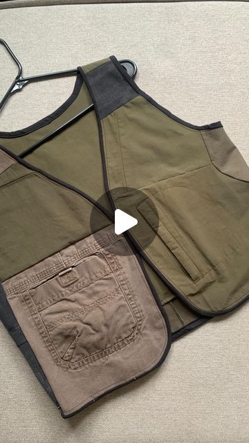 Upcycled artist 🌿♻️ on Instagram: "Clothes scraps ✂️ 🪡💚🌱 => reworked VEST ♻️ #uliulia #remade #upcycled #sustainablefashion #boston #madeinusa #fashionrevolution" Reworked Clothes, Instagram Clothes, Safety Vest, Artist On Instagram, Sewing Ideas, Burlap, Boston, Sewing, On Instagram