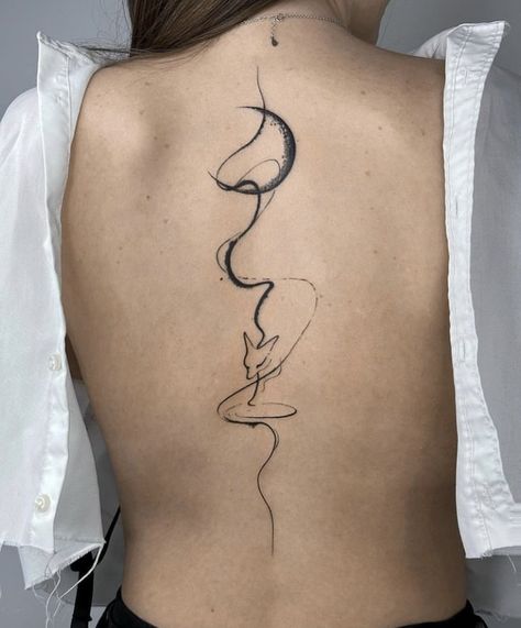 Spine Tattoos Minimal, Abstract Spine Tattoos For Women, Spin Tattoos For Women, Spin Tattoo, Tattoo Espalda, Tattoo Snake, Belly Tattoos, Tattoos For Lovers, Spine Tattoos For Women