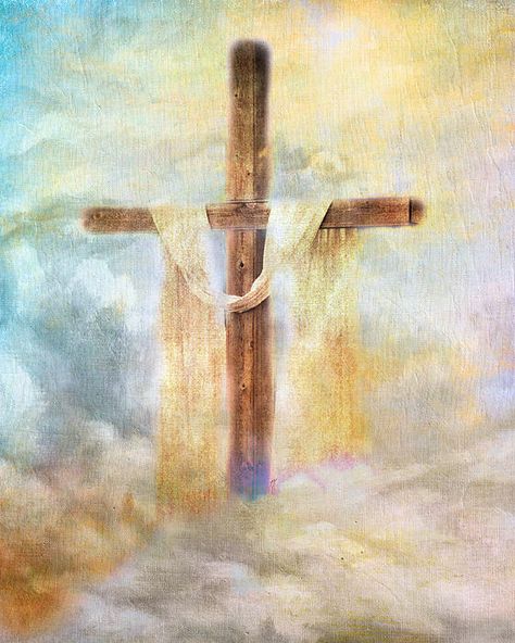 Risen Cross Art Painting, Happy Resurrection Day, Happy Resurrection, Cross Of Christ, The Old Rugged Cross, Easter Resurrection, Cross Pictures, Rugged Cross, Resurrection Day