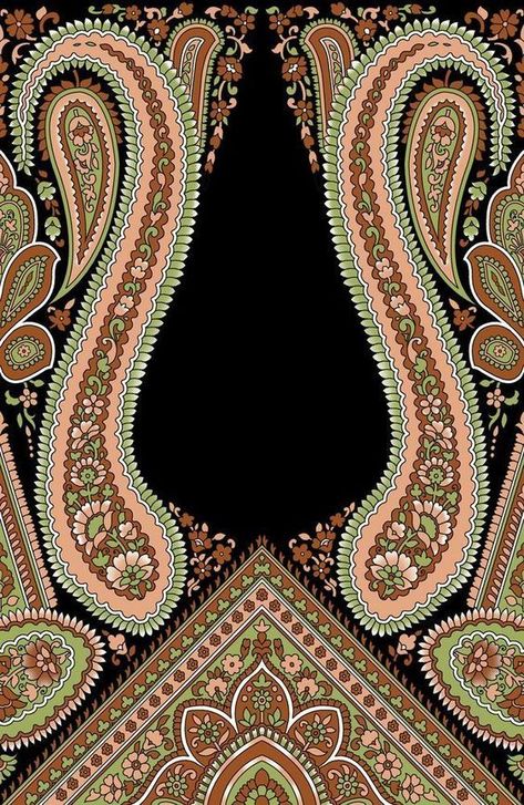 Pasly Pattren, Adobe Illustrator Graphic Design, Botanical Flower Art, Fabric Print Design, Baroque Ornament, Print Design Art, Paisley Art, Textile Prints Design, Flower Texture