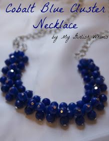 My Girlish Whims: DIY Cobalt Blue Cluster Necklace Bead Necklace Diy, Pearl Necklace Tutorial, Necklaces Diy, Chunky Pearl Necklace, Diy Jewlery, Diy Jewelry Necklace, Diy Jewelry Inspiration, Sparkle Necklace, Necklace Tutorial