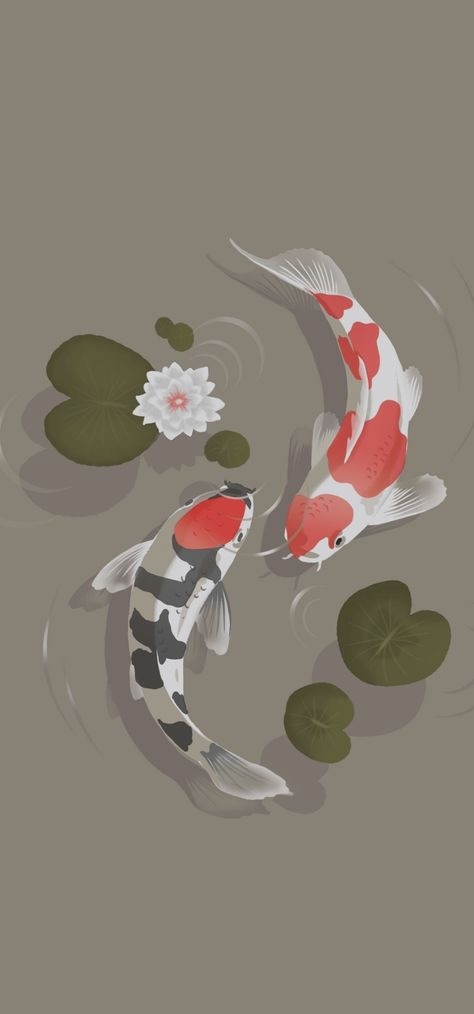 Lucky Koi Fish Wallpaper, Lucky Aesthetic Wallpaper, Koi Fish Wallpaper Aesthetic, Nicki Wallpaper, Fish Wallpaper Iphone, Koi Fish Wallpaper, Illustrations Wallpaper, Koi Wallpaper, Koi Fish Pattern