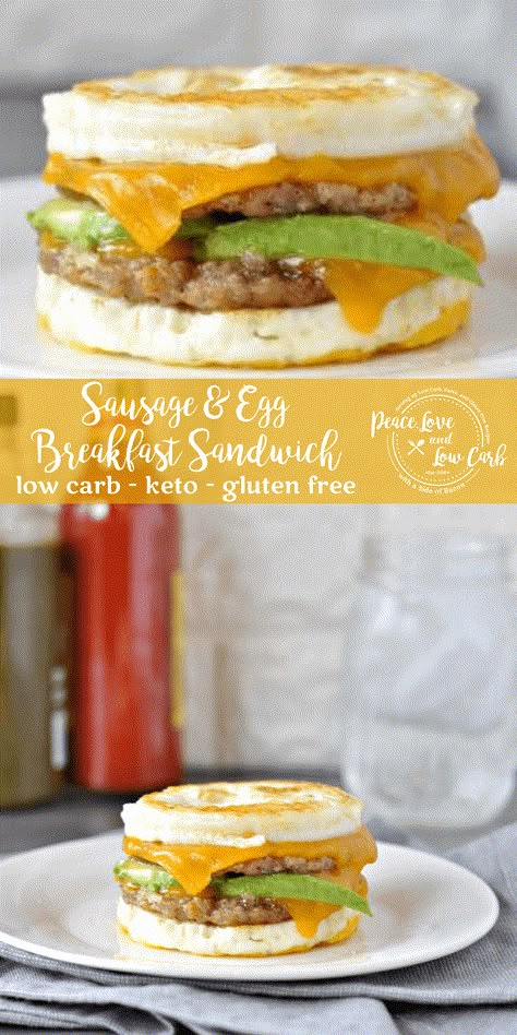 Who needs fast food when you can make your own low carb and keto McMuffin Sausage and Egg Breakfast Sandwich right at home. You won’t even miss the english muffin… It’s that GOOD! Keto Mcmuffin, Egg Breakfast Sandwich, Sausage And Egg Breakfast, Keto Sausage, Egg Sandwich Breakfast, Egg Diet Plan, Keto Recipes Breakfast, Boiled Egg Diet Plan, Egg Sandwich