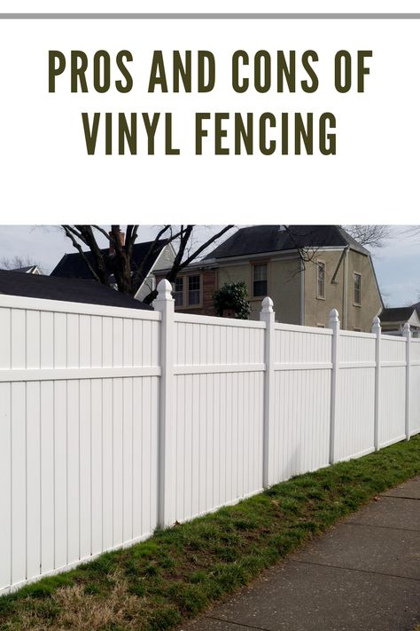 This article discusses the pros and cons of vinyl fencing to help you make the best choice for your home or property. Vynil Fences, Vinyl Fence Ideas Front Yard, Pvc Fence Decorating Ideas, Diy Vinyl Fence, White Fencing Backyard, Best Privacy Fence, Vynil Fencing Ideas, Pvc Fencing Ideas, Vinyl Fences