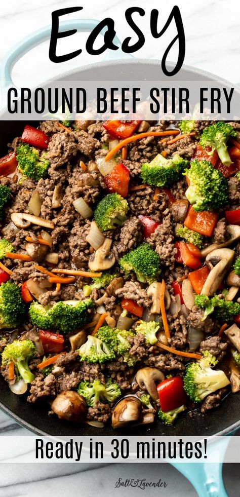 Stir Fry Recipes Hamburger Meat, Ground Beef Stirfry Easy, Keto Ground Beef Stir Fry Recipes, Ground Beef And Veggie Stir Fry, Easy Healthy Meals With Hamburger Meat, Ground Beef Stir Fry Sauce, Ground Beef Recipes With Broccoli, Low Carb Ground Beef And Broccoli, Beef Mixed Vegetables