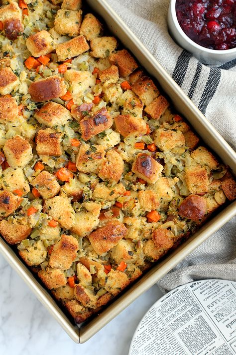 Image of classic brioche stuffing. Stuffing With Brioche Bread, Brioche Bread Stuffing, Brioche Stuffing Recipes, Brioche Stuffing Thanksgiving, Brioche Dressing, Brioche Stuffing, Thanksgiving Stuffing, Stuffing Recipes, Holiday Dinner