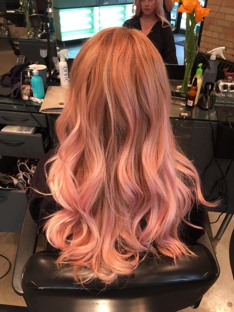 Ginger To Pink Hair, Natural Red Hair With Pink, Pink Brown Hair Color, Copper And Pink Hair, Ginger And Pink Hair, Blonde Hair With Pink Tips, Pink Brown Hair, Cinnamon Hair Colors, Brown Hair Color Ideas