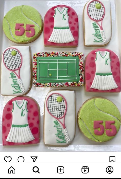 Tennis Cookies, Tennis Vibe, Tennis Ideas, Watercolor Cookies, Sports Cakes, Tennis Art, Sport Cakes, Tennis Style, Tennis Team