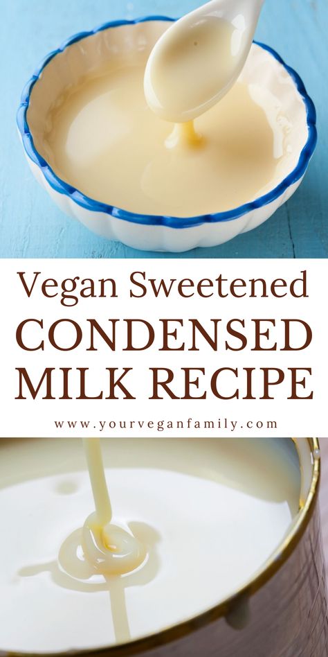 Sweetened Coconut Milk Recipes, Dairy Free Condensed Milk, Vegan Condensed Milk Desserts, Coconut Condensed Milk, Non Dairy Sweetened Condensed Milk, Evaporated Coconut Milk Recipes, Healthy Sweetened Condensed Milk, Sweetened Condensed Oat Milk, Oat Milk Drinks Recipe