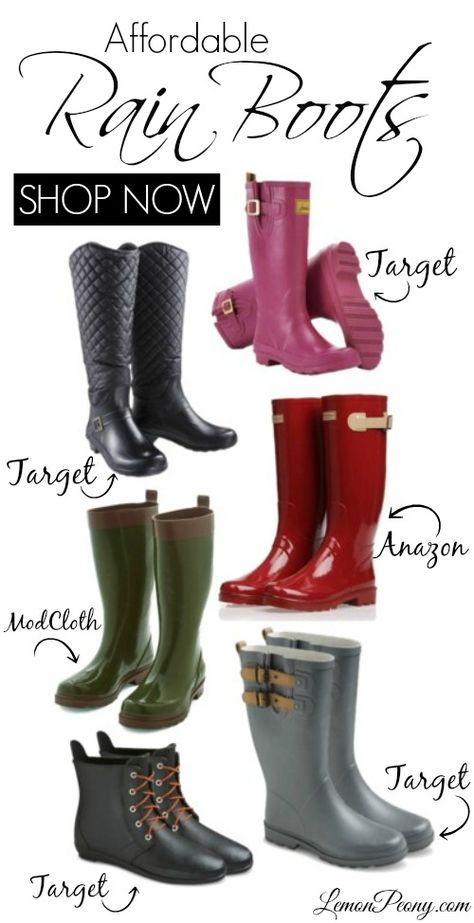 Cheap Rain Boots from Target, Amazon, and ModCloth! Love these Fashion Boots for Fall! Best Rain Boots For Women, Fashionable Rain Boots, Best Rain Boots, Cute Rain Boots, Rain Boots Fashion, Ugg Boots Outlets, Boots Sale, Boots Ugg