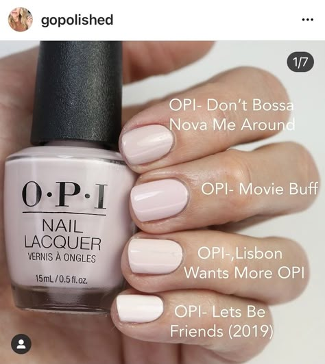 Opi Opaque Neutral, Trendy Nails Opi, Opi Light Pink Nail Polish Gel, Opi Popular Colors, Opi Light Pink Nail Polish, Opi Natural Nail Colors, 2023 Gel Nail Trends, Opi Pink Gel Polish, Opi Nude Dip Powder Nails