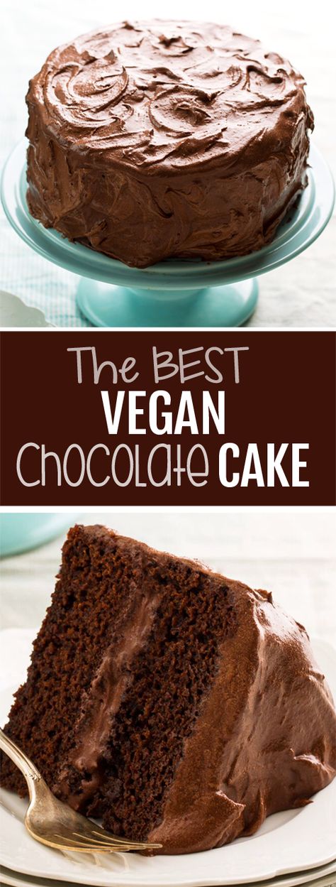 The Best Vegan Chocolate Cake Recipe Vegan Banana Chocolate Cake, Chocolate Cake With Applesauce, Best Vegan Chocolate Cake, Cake Texture, Vegan Chocolate Cake Recipe, Dog Cake Recipes, Egg Substitute, Vegan Frosting, Yellow Cake Recipe