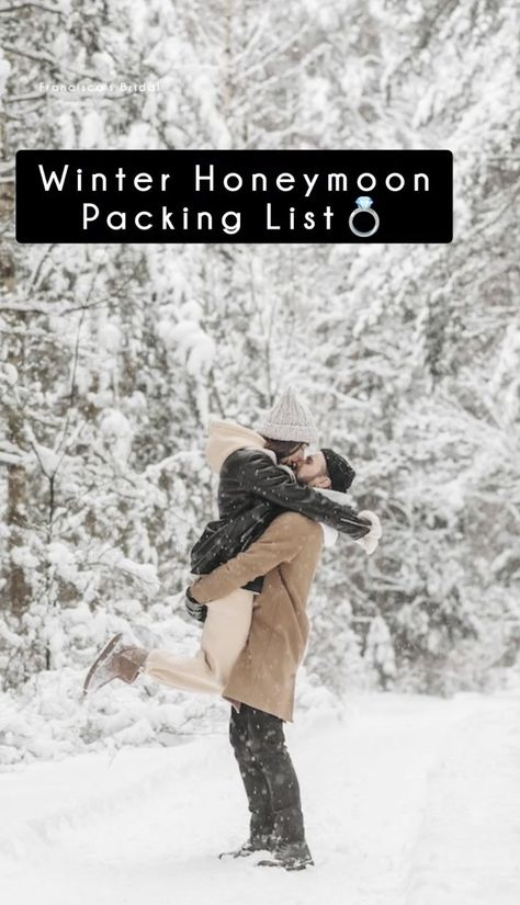 Winter Honeymoon Destinations, Packing List Winter, Honeymoon Checklist, Winter Honeymoon, Honeymoon Packing List, Best Budget Honeymoon Destinations, Roadtrip Honeymoon, Honeymoon Packing, Adventurous Honeymoon Destinations