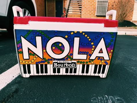 NOLA cooler Sae Formal Cooler Ideas, Nola Frat Formal Outfit, Nola Formal, New Orleans Cooler Formal, New Orleans Formal Cooler, Formal Cooler Ideas Fraternity, Nola Cooler Painting, Fraternity Formal Cooler, Formal Cooler Ideas Nola