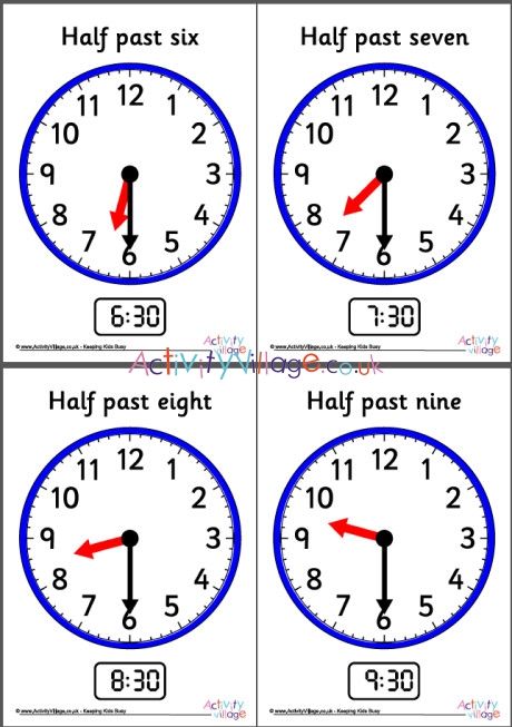 Half past posters Half Past The Hour Worksheets, Half Past Worksheet, Maths Clock, Clock Worksheets, Math Clock, Analogue Clock, Coloring Mask, Telling Time Worksheets, Matching Worksheets